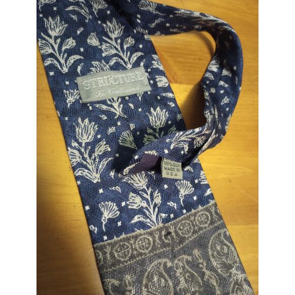 Structure Le Collezioni Men's Silk Tie Made in USA 100% Silk Vintage‎ - Picture 2 of 3